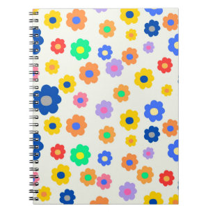 Colourful Y2K Small Flower Indie Pattern Notebook