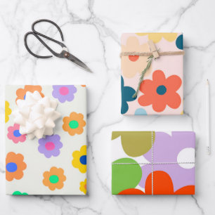 Colourful Y2K Small Flower Indie Pattern Wrapping Paper Sheet