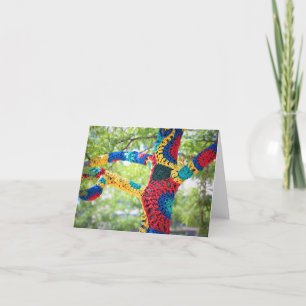 Colourful Yarn Bombing Art Note Card
