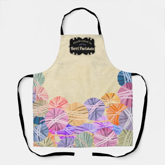 Colourful yarn knitting crochet homespun craft sho apron (Front)