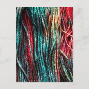 Colourful Yarn Knitting Postcard