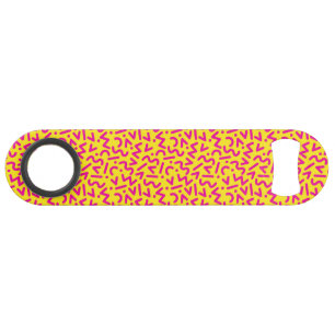 Colourful Yellow and Pink 80s Style Bar Key