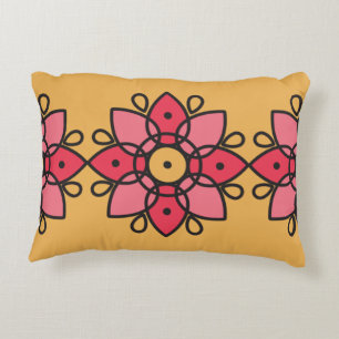 colourful yellow and pink design for home accent pillow