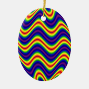 colourful yellow blue ceramic ornament