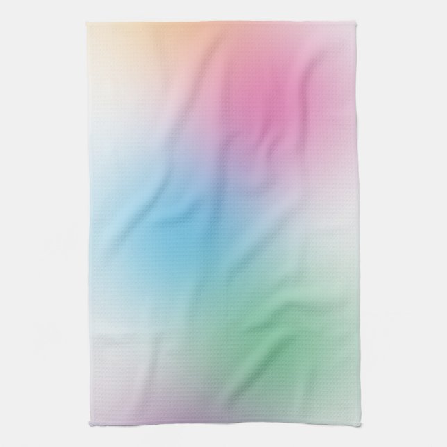 Colourful Yellow Blue Green Pink Purple Template Kitchen Towel (Vertical)