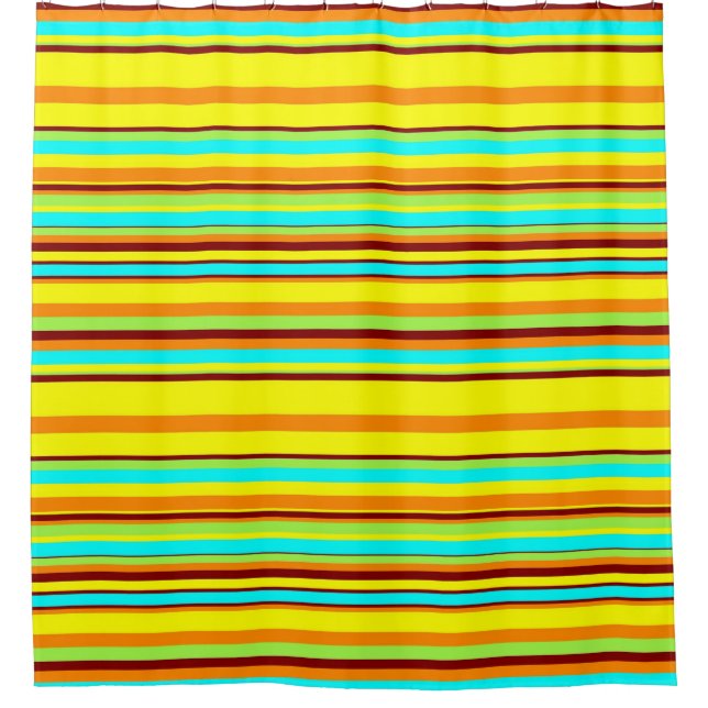 Colourful Yellow Blue Green Stripe Mid-Century (Front)