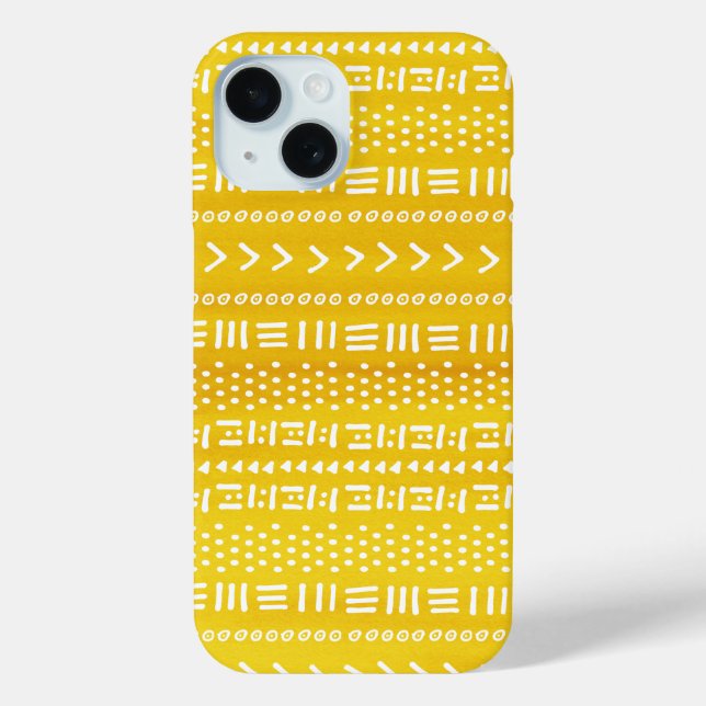 Colourful Yellow Boho Stripes Pattern Case-Mate iPhone Case (Back)