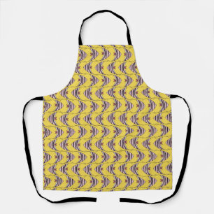 Colourful yellow fish pattern apron
