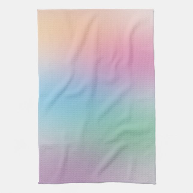 Colourful Yellow Green Pink Blue Purple Template Kitchen Towel (Vertical)