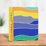 Colourful Yellow, Orange, Blue and Green Stripes Mini Binder<br><div class="desc">An interesting pattern with stripes,  from yellow,  orange,  blue to green shades. Add your text and costumize the font,  size and the colour of the text.</div>