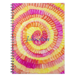Colourful Yellow, Orange, Pink Pinwheel Personaliz Notebook