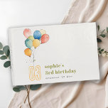 Colourful Yellow Red Green Balloons Kids Birthday Guest Book<br><div class="desc">If you need any other matching product or customization,  kindly message via Zazzle.</div>