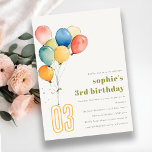 Colourful Yellow Red Green Balloons Kids Birthday Invitation<br><div class="desc">If you need any other matching product or customization,  kindly message via Zazzle.</div>