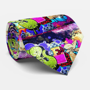 Colourful Yes Graffiti Pattern Art Tie