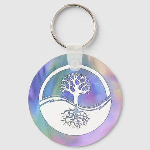 Colourful yin and yang design keychain