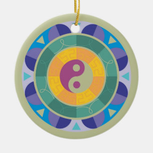Colourful Yin Yang Pattern Ceramic Ornament
