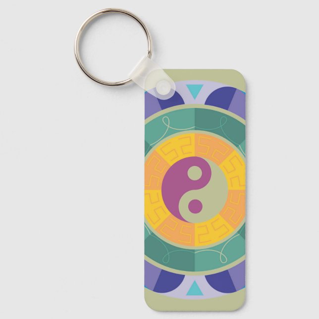 Colourful Yin Yang Pattern Keychain (Front)