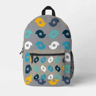 Colourful Yin-Yang Pattern Printed Backpack