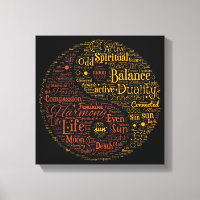 Colourful Yin Yang Spiritual Word Art
