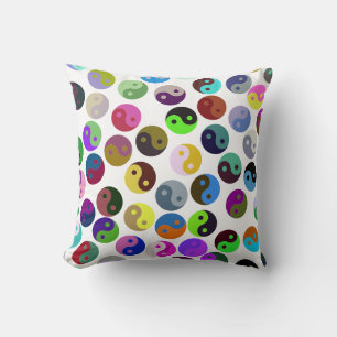 Colourful Ying Yang Pattern Throw Pillow
