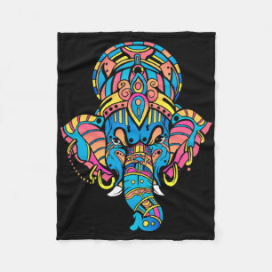 Colourful Yoga Hinduism Hindu Figurine Ganesha Fleece Blanket