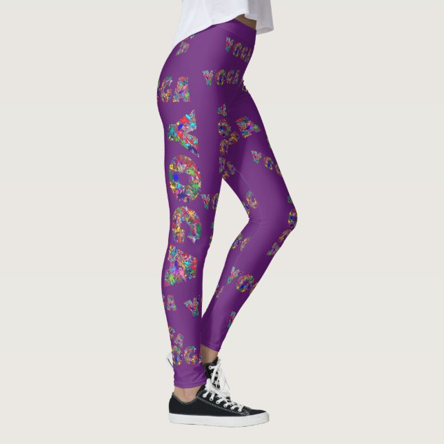 Colourful Yoga Women's Workout Walking Leggings (Right)