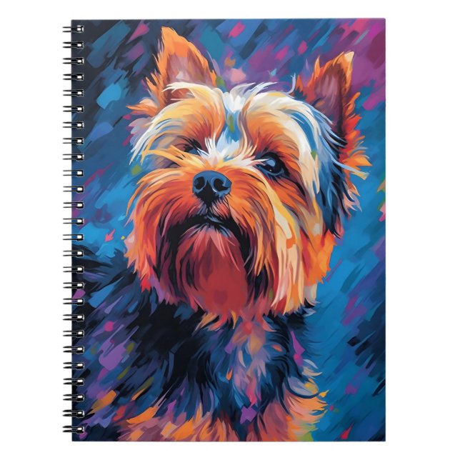 Colourful Yorkshire Terrier Notebook (Front)