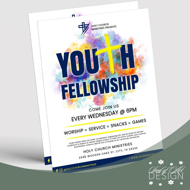 Colourful Youth Fellowship Church Event  Flyer (Creator Uploaded)