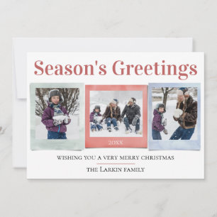 Colourful Yuletide Frames Photo Holiday Card