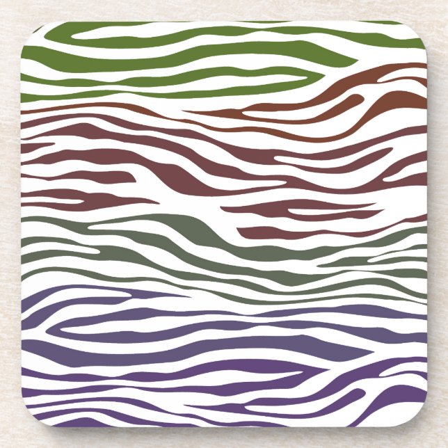 Colourful Zebra Abstract Coaster (Front)