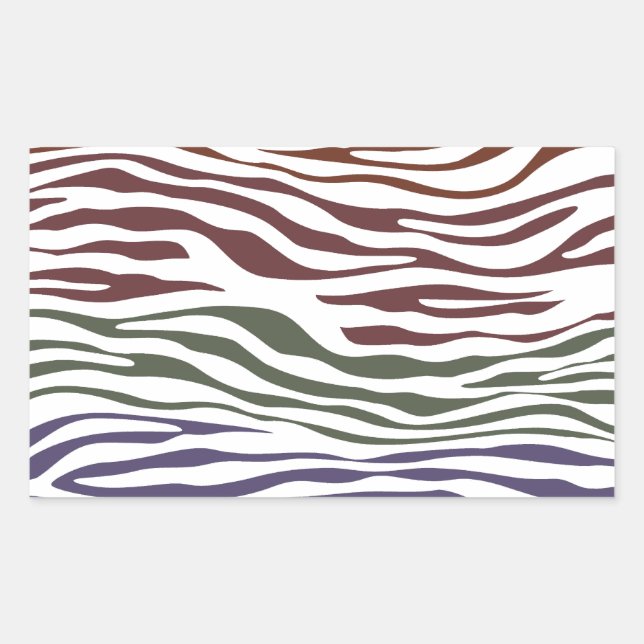 Colourful Zebra Abstract Sticker (Front)