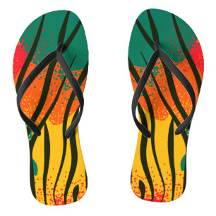 Colourful Zebra Animal Print Flip Flops
