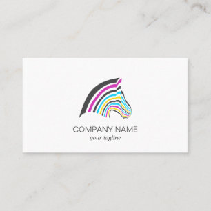 Colourful Zebra Beautiful Modern Cute Business Card