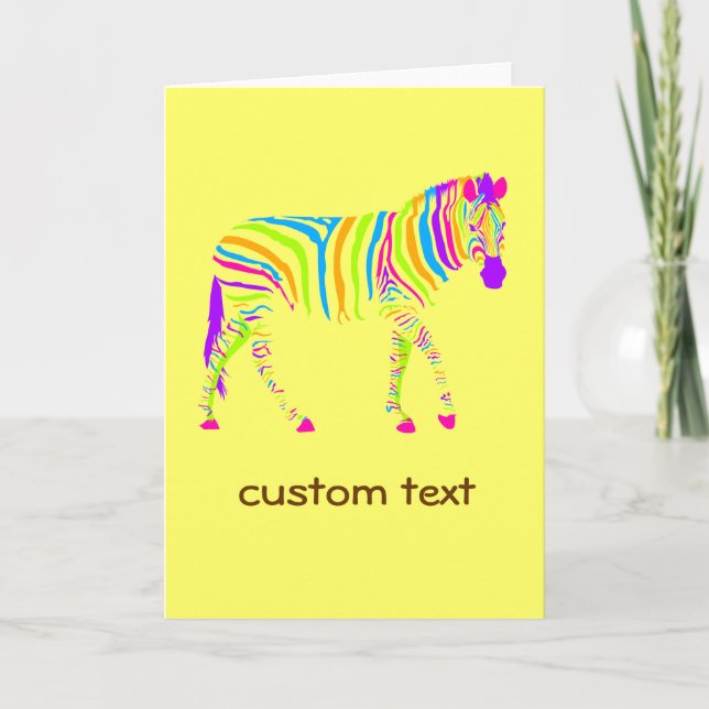 Colourful Zebra Card (Front)