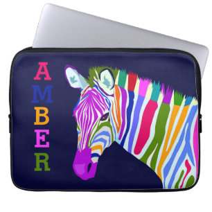 Colourful Zebra Laptop Sleeve