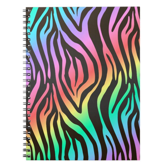 colourful zebra print notebook (Front)