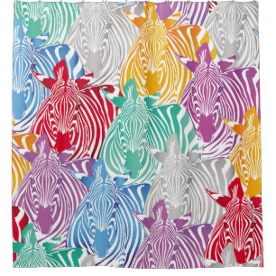 Colourful zebra seamless pattern. Wild animal text