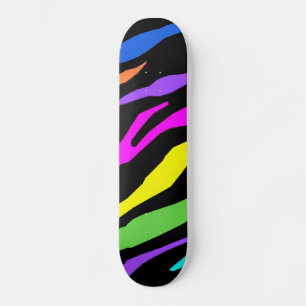 Colourful Zebra Skateboard