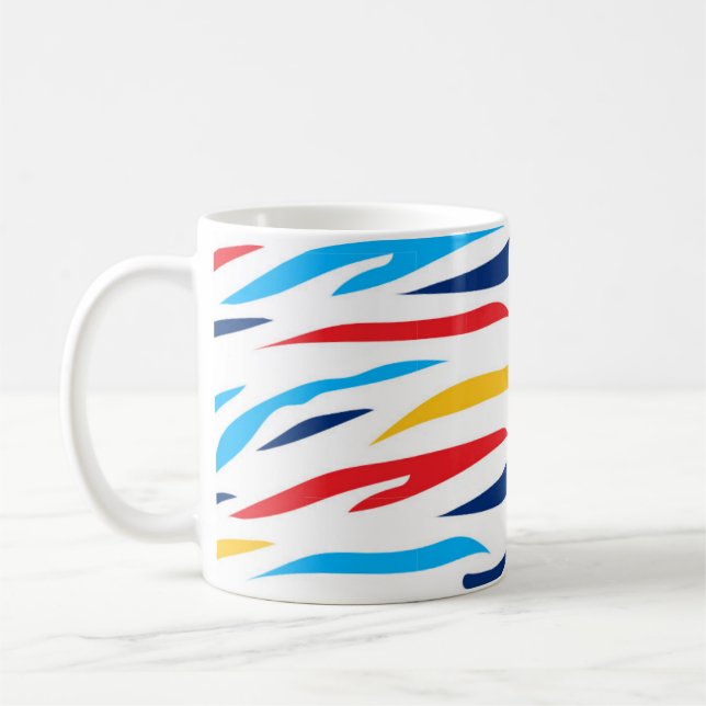 Colourful Zebra Stripes Coffee Mug (Left)
