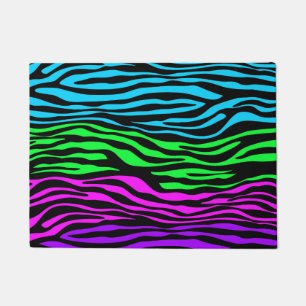 Colourful Zebra Stripes Doormat