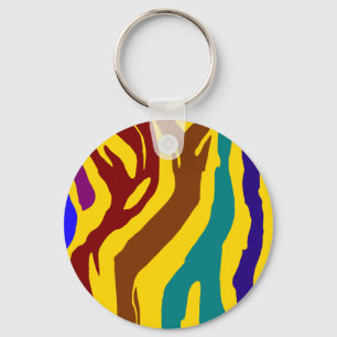 Colourful zebra stripes keychain