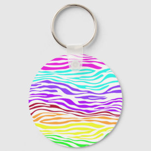 Colourful Zebra Stripes Keychain