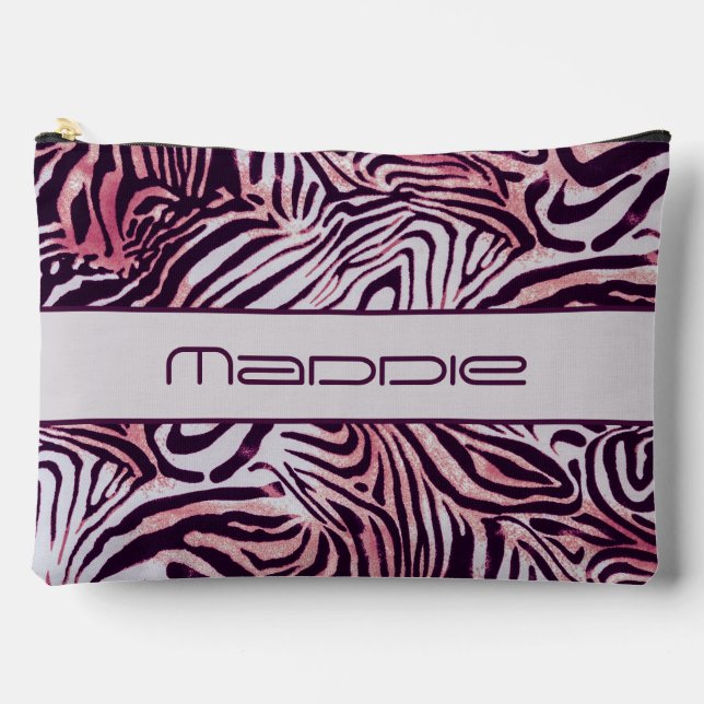 Colourful Zebra Stripes Pattern  Accessory Pouch (Front)