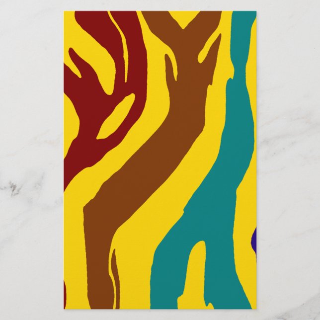 Colourful zebra stripes stationery (Front)