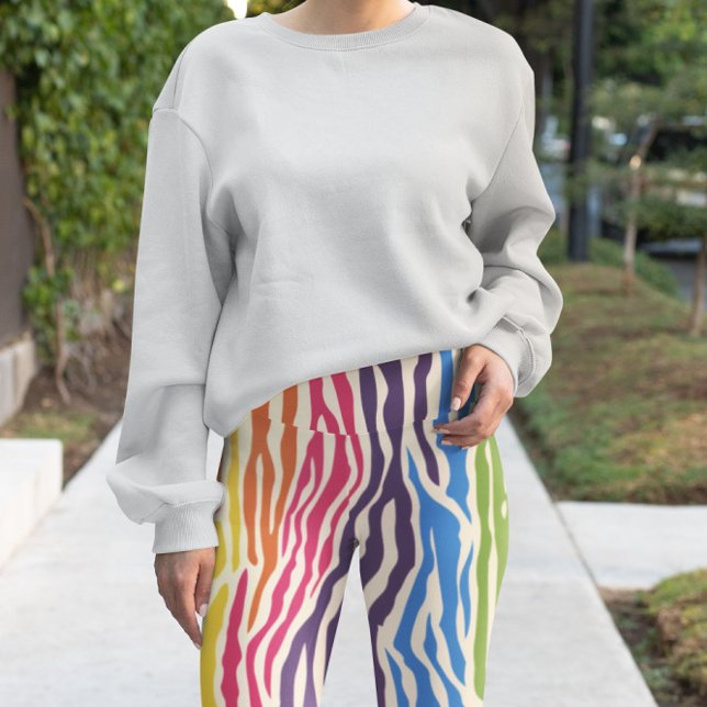 Colourful Zebra Wild Animal Pattern Leggings (Creator Uploaded)