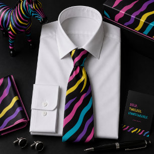Colourful Zebra Wild Animal Pattern Tie