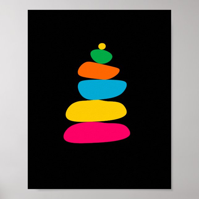 Colourful zen balance stones  poster (Front)