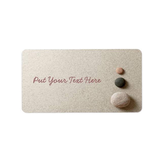 Colourful Zen Stones On Sand Background Label (Front)