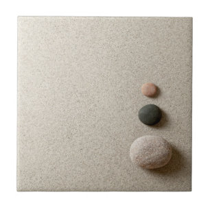 Colourful Zen Stones On Sand Background Tile