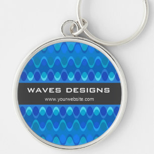 Colourful Zig Zag Waves Modern Abstract Pattern Keychain